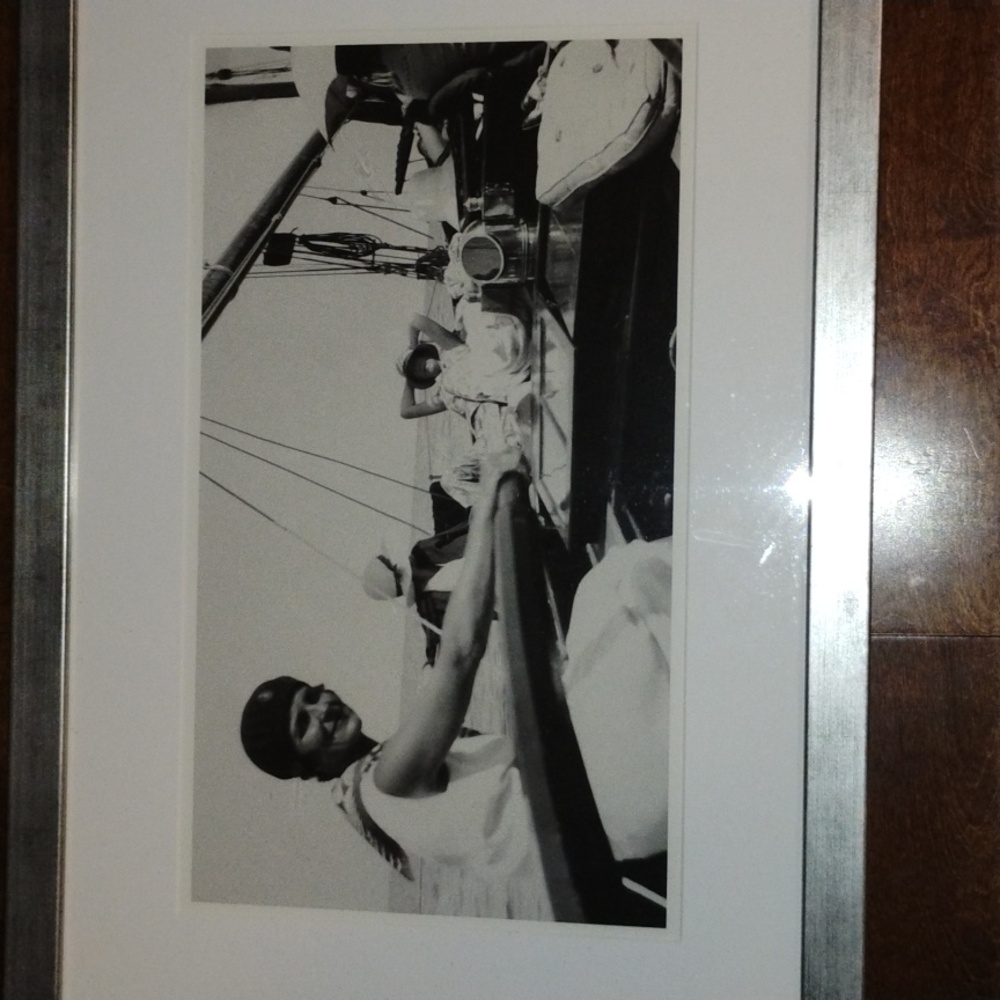 Photograph of working the rudder on a sailboat!